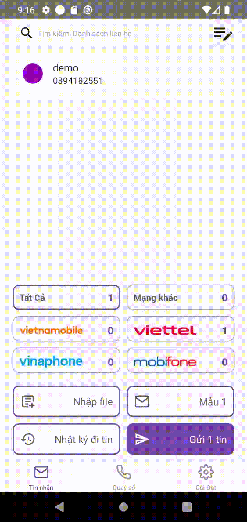 Preview: ảnh chụp màn hình ứng dụng trên điện thoại